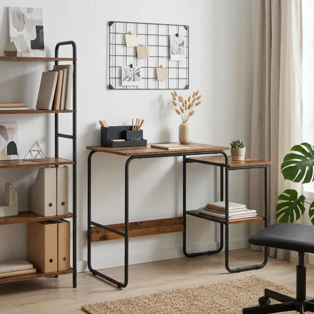 vidaXL Bureau met opbergruimte Oud hout 100 x 50 x 75 cm bruin, foto 2