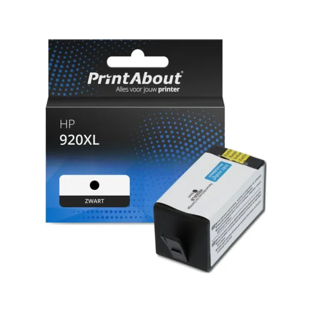 PrintAbout huismerk Inktcartridge 920XL (CD975AE) Zwart Hoge capaciteit Geschikt voor HP