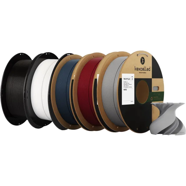 kexcelled PLA Mat Combideal 5 x 1kg = 5kg Mat Zwart, Mat Wit, Mat Marineblauw, Mat Chelsea Rood en Mat Grijs 3D Printer filament Mat Zwart, Mat Wit, Mat Marineblauw, Mat Kraft, Mat Chelsea Rood - 5kg Combinatie