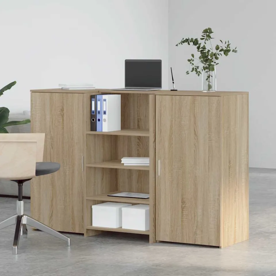 vidaXL Receptiebalie 155x50x103,5 cm bewerkt hout sonoma eikenkleurig, foto 2