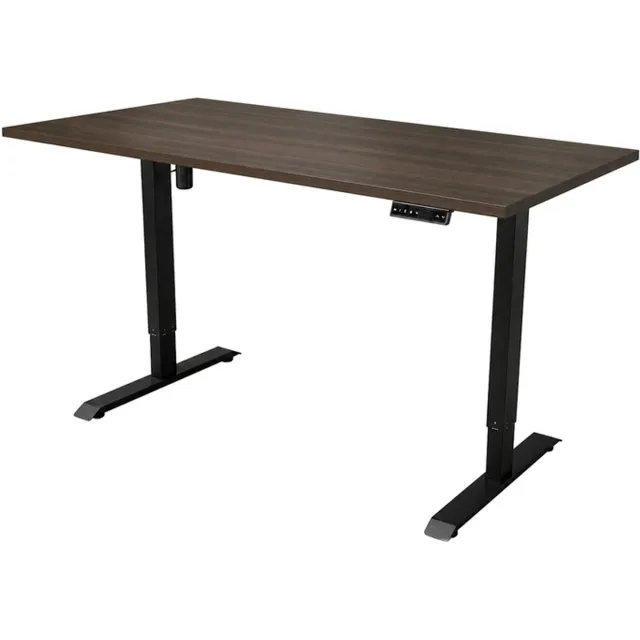 Sedero Elektrisch verstelbaar bureau - 140x80 cm - Single motor - Zwart / Donker Japandi