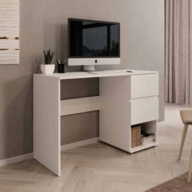 MEUBELLA Bureau Brussel - Wit - 115 cm