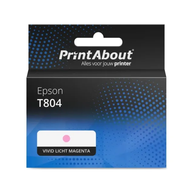 PrintAbout huismerk Inktcartridge T804 (C13T804600) Vivid licht magenta Geschikt voor Epson