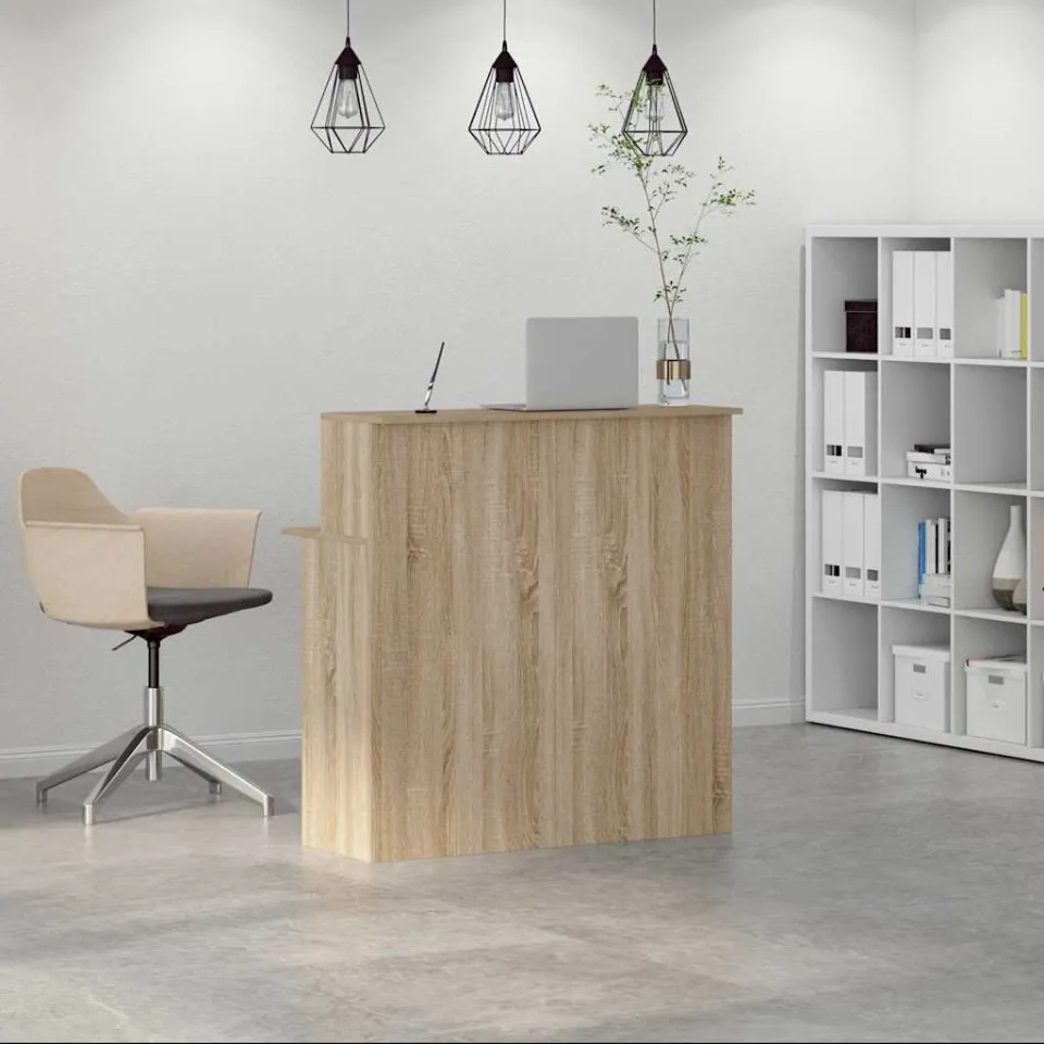 vidaXL Receptiebalie Sonoma Eiken 100x50x103,5 cm Bewerkt Hout, foto 2