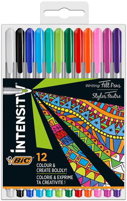 Bic Fineliner Bic Intensity medium assorti pak à 12 stuks