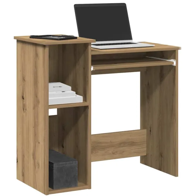 vidaXL Bureau met schappen 84x40x78 cm bewerkt hout artisanaal eiken Bruin