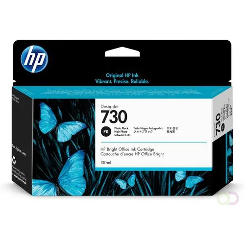 HP 730 zwarte DesignJet fotoinktcartridge, 130 ml (P2V67A) Foto zwart