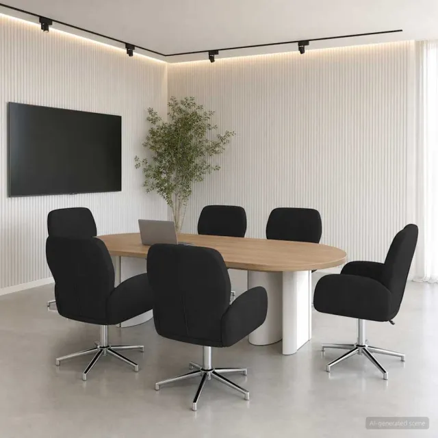 vidaXL Draaiende Bureaustoelen 6 st Stof 54 x 58 x 90 cm Zwart