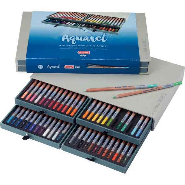 Bruynzeel Kleurpotloden Bruynzeel Design met luxe bewaardoos aquarel ass 48st