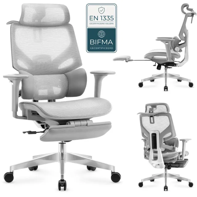 Mark Adler Expert 8.7 Ergonomische Bureaustoel - Office Chair - EN-EN1335 - Mesh - Verstelbaar - Grijs