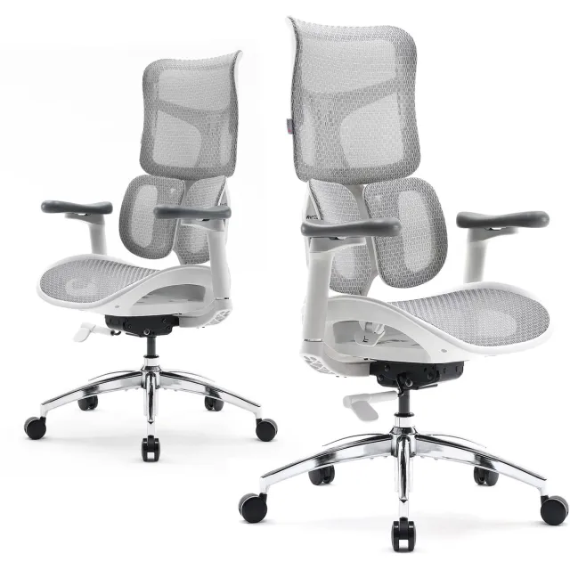 Sihoo S100C Ergonomische Bureaustoel - Dubbele Dynamische Lendensteun - 4D Gecoördineerde Armleuning - Gamestoel - Wit