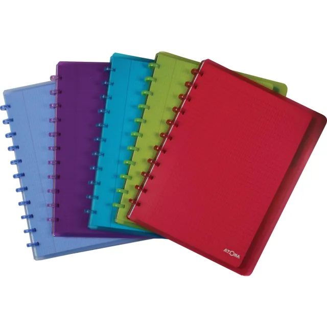 Atoma Trendy schrift, ft A4 +, 120 bladzijden, commercieel geruit, met 6 tabbladen en 5 showtassen, in ge blauw