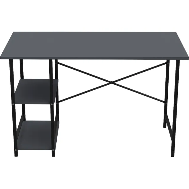 ROI Computertafel - Bureau - Twee planken - Industrieel - Vintage - Antraciet/zwart - 120x60x75