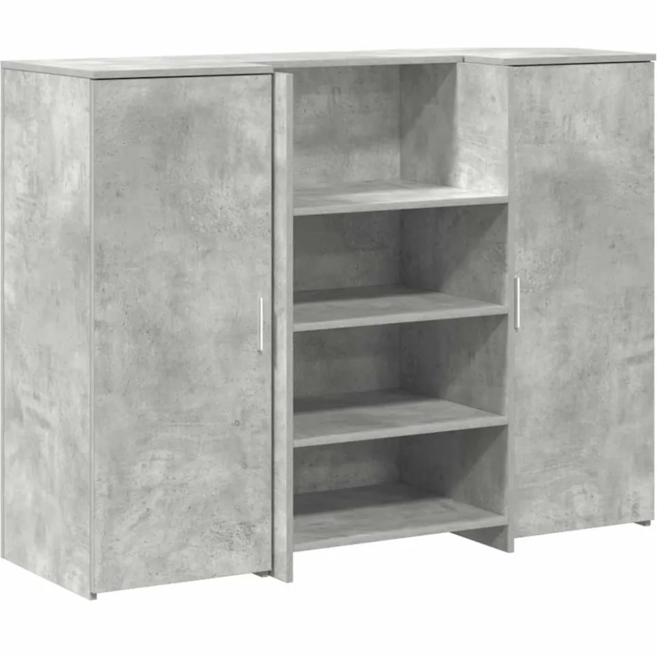 vidaXL Receptiebalie 135x50x103,5 cm bewerkt hout betongrijs grijs, foto 3