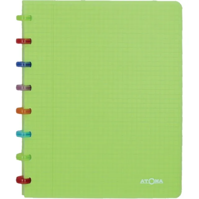 Atoma Tutti Frutti schrift, ft A5, 144 bladzijden, commercieel geruit, transparant groen
