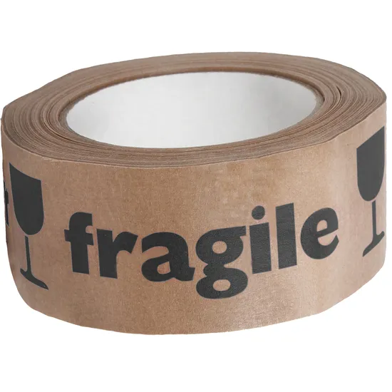Iezzy Waarschuwingstape IEZZY 50mmx50m 80% gerecycled papier bruin zwart