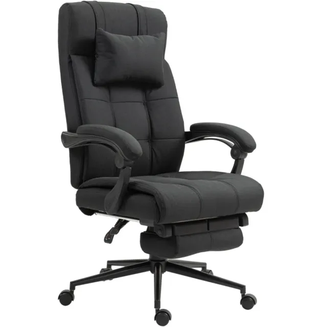 ZYLARO Ergonomische Bureaustoel met Voetensteun & Hoofdsteun - In Hoogte Verstelbaar - Max. kanteling 155° - 360° Draaibaar - Kantoorstoel - Gamestoel - Volwassenen Stoel - Directiestoel - Computerstoel - Zwart
