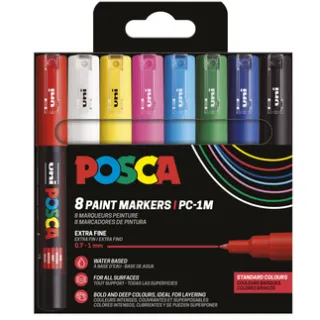 Posca Paintmarker Uni POSCA PC1MC extra fijn assorti set à 8 stuks