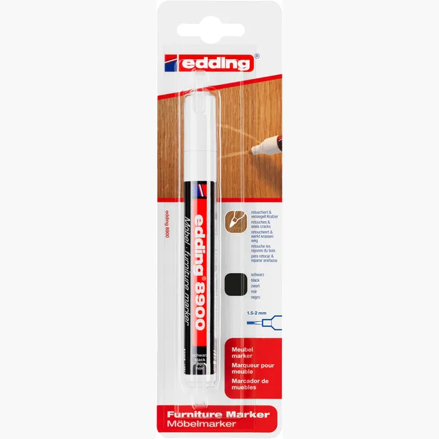 Edding Viltstift edding 8900 meubel rond 1.5-2mm zwart blister à 1 stuk