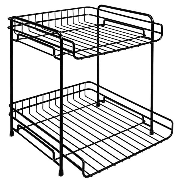 QUVIO Bureau organizer - Staal - 29,5 x 25 x 30 cm Zwart