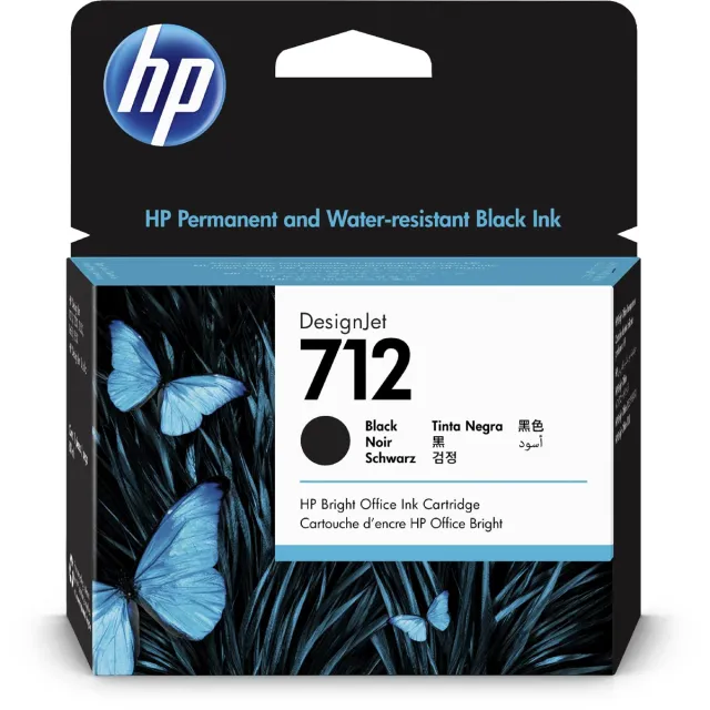 HP inktcartridge 712, 80 ml, OEM 3ED71A, zwart