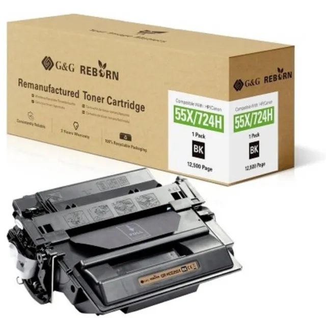 G&G Toner vervangt HP, Canon 55X Compatibel Zwart 12500 bladzijden Reborn remanufactured 21223