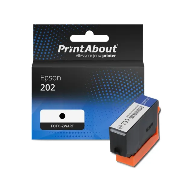 PrintAbout huismerk Inktcartridge 202 (C13T02F14010) Foto-zwart Geschikt voor Epson
