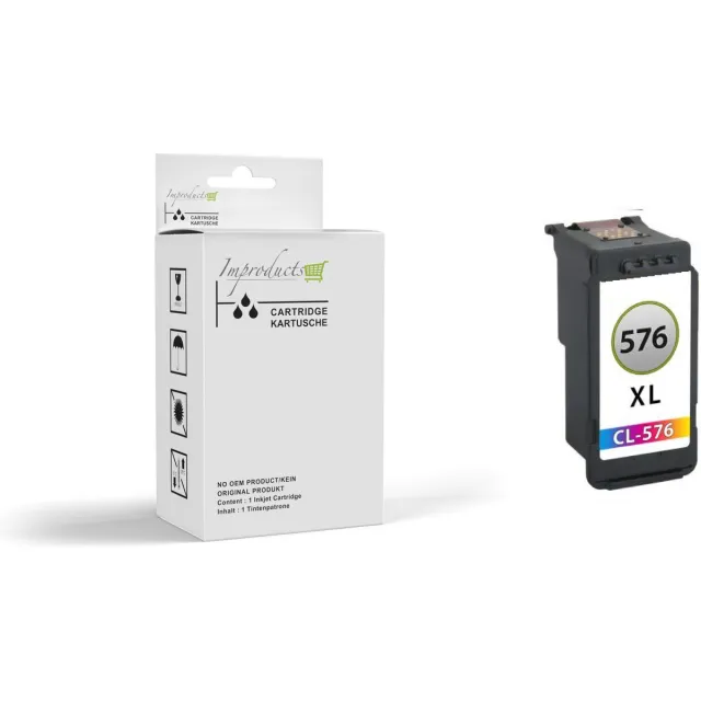 Improducts huismerk inkt cartridge voor Canon CL-576XL kleur voor o.a. Canon Pixma TR4750i TR4751i TS3550i TS3551i