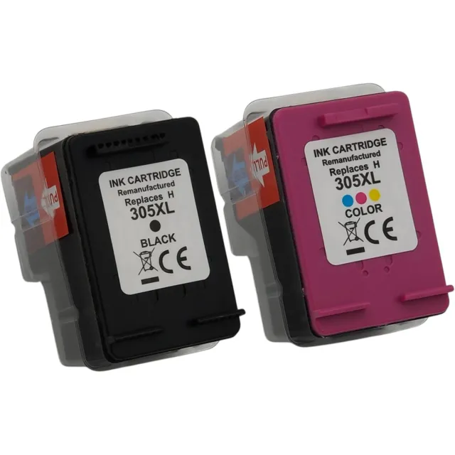 KATRIZ Remanufactured Inktcartridge HP 305XL (6ZA94AE) HP305; HP305XL– Zwart & Kleur – Set van 2 –Geschikt voor HP DeskJet2320/2700/2720/2724/2732/2742/ 2752/2755/ 2776 /4110e/ 4120e/ 4130/ 4152e/ 4158e/ DeskJet Plus 4100 series
