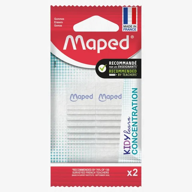 Maped Gum Maped Kidy Learn Concentration set à 2 stuks wit