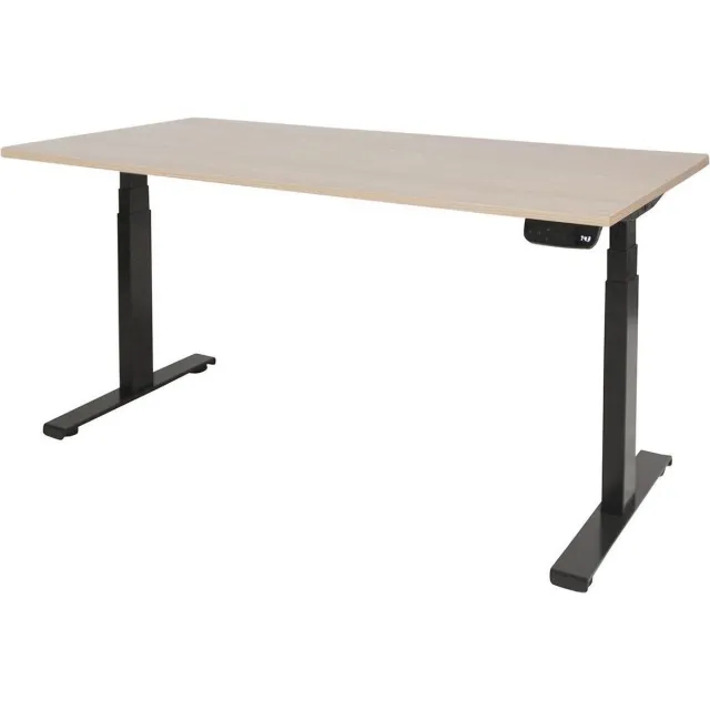 Schaffenburg Zit Sta Bureau - T-poot Elek 180x90 Eiken -zwart frame Zwart (RAL9005)/Lindberg eiken