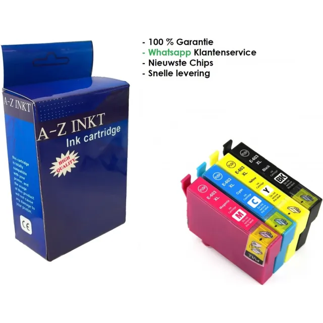 AtotZinkt inktcartridges voor Epson 603 XL multipack van 4 Stuks voor Epson Expression Home XP-2105 XP-3100 XP-3105 XP-4100 XP-4105 Workforce WF-2830DWF WF-2835DWF