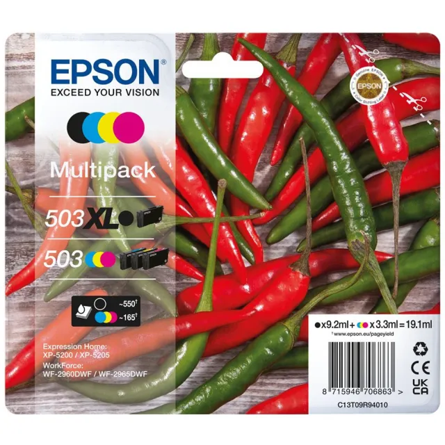 Inktcartridge Epson 503 T09Q64 zwart + 3 kleuren, foto 2