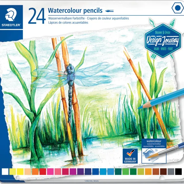 Staedtler aquarel potlood, metalen doos met 24 kleuren