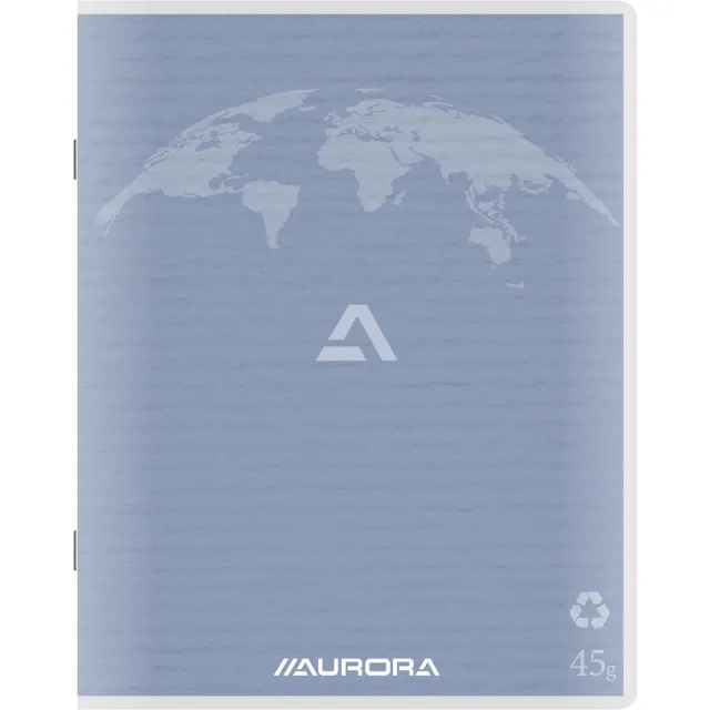 Aurora Writing 45 kladschrift uit gerycleerd papier, 200 bladzijden, geruit 5 mm, lichtblauw