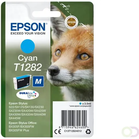Epson Fox Singlepack Cyan T1282 DURABrite Ultra Ink (C13T12824022)