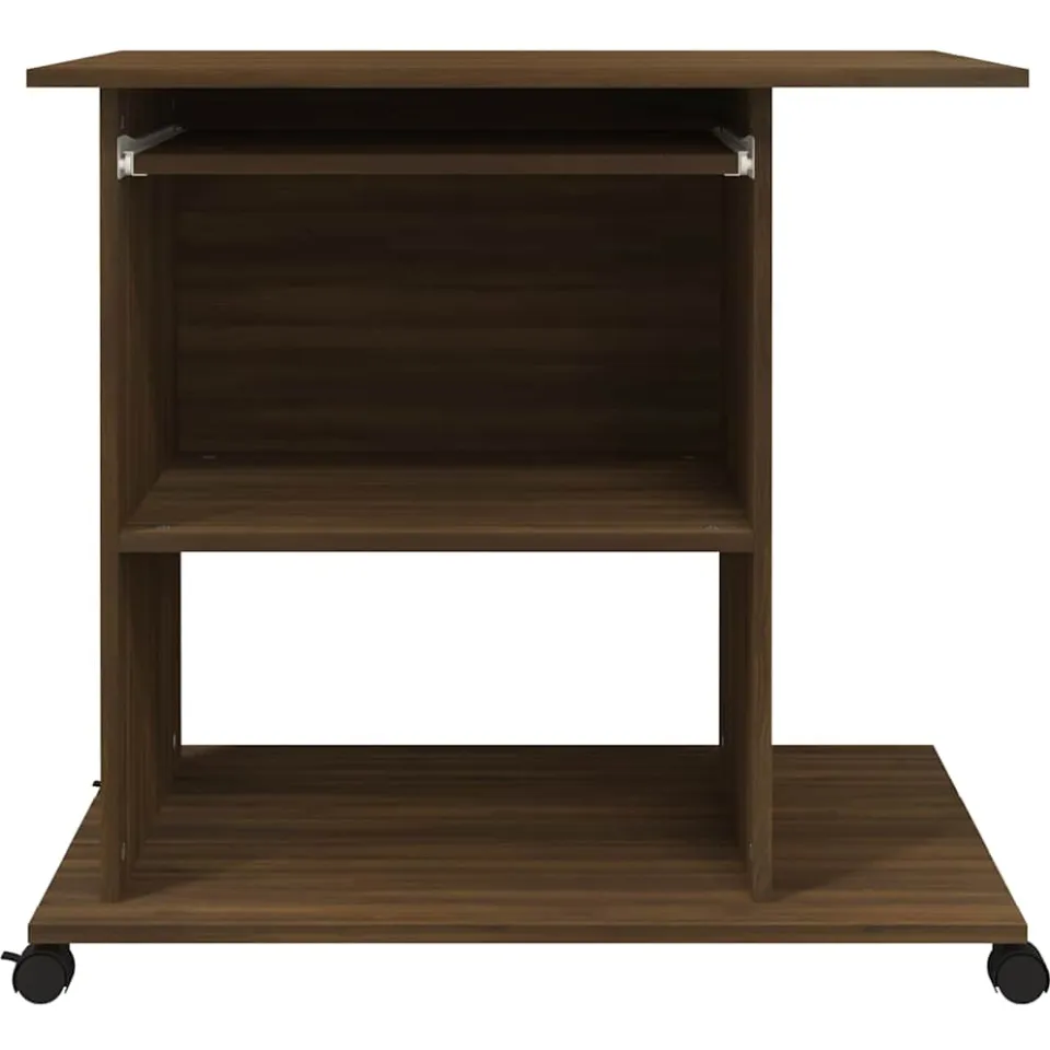 vidaXL Computerbureau 80x50x75 cm bewerkt hout bruin eikenkleur, foto 3