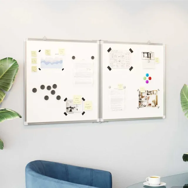 vidaXL Whiteboard magnetisch inklapbaar 120x60x1,7 cm aluminium Wit