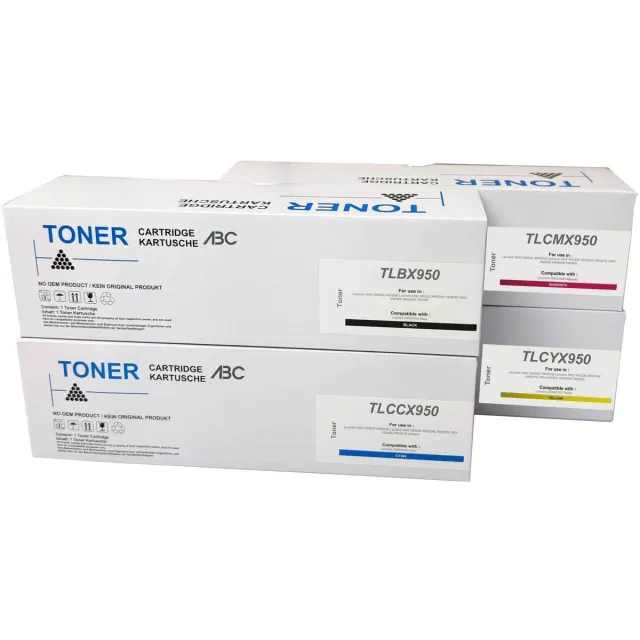 ABC Set 4x ABC huismerk toner geschikt voor Lexmark X950 X950DE X950DHE X952 X952DE X952DHE X952DTE X954 X954DE X954DHE X954DN X 950 X 952 X954 X950X2KG X950X2CG X950X2MG X950X2YG Set 4 kleuren