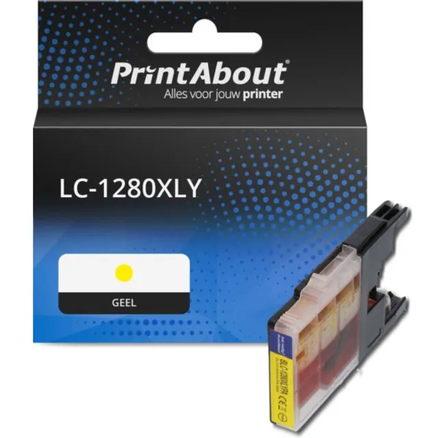 PrintAbout huismerk Inktcartridge LC-1280XLY Geel Hoge capaciteit geschikt voor Brother