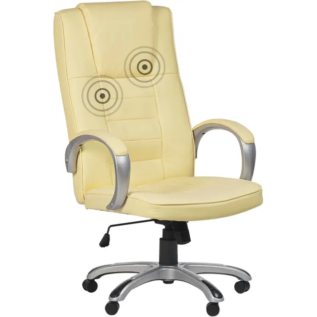 Beliani GRANDEUR II - Massagestoel - Beige - Kunstleer