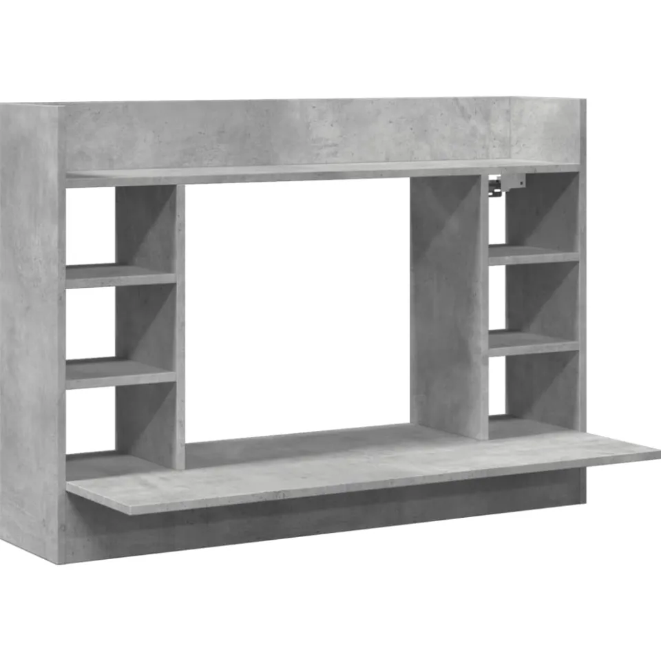 vidaXL Wandbureau 105x48x75 cm bewerkt hout betongrijs grijs, foto 4