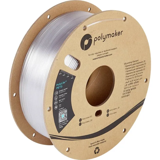 Polymaker PB01011 PolyLite Filament PETG Hittebestendig, Hoge treksterkte 1.75 mm 1000 g Transparant 1 stuk(s) null
