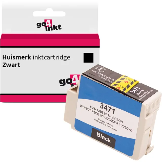Go4inkt compatible met Epson 34XL, T3471 bk inkt cartridge zwart