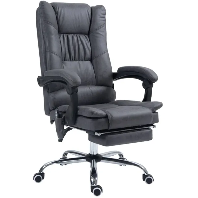 ZYLARO Ergonomische Bureaustoel met Massagefunctie, Verwarmingsfunctie & Voetensteun - Massagestoel - In Hoogte Verstelbaar - Max. kanteling 135° - Kantoorstoel - Gamestoel - Volwassenen Stoel - Directiestoel - Computerstoel - Zwart Donkergrijs