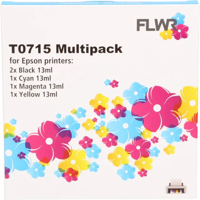 FLWR Cartridges / Epson T0715 Multipack / zwart en kleur / Geschikt voor Epson