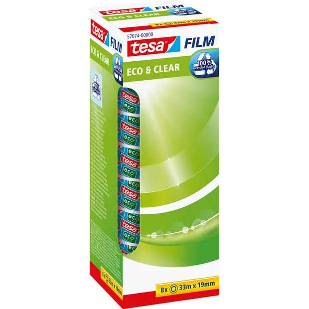 Tesa Plakband tesafilm® eco & clear 33mx19mm transparant 8 rollen
