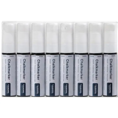Europel Krijtstift Europel 15mm wit etui 8 stuks