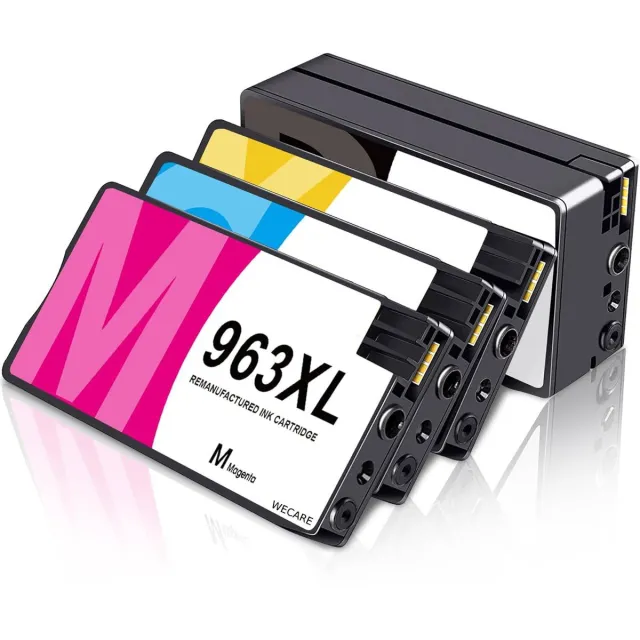 WeCare 4-pack | Inktcartridges Geschikt voor HP 963 / 963XL | Geschikt voor HP OfficeJet Pro 9010, 9012, 9013, 9014, 9015, 9016, 9018, 9019 Multipack 4 cartridges | BK C M Y