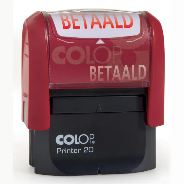 Colop tekststempel Printer 20, BETAALD rood